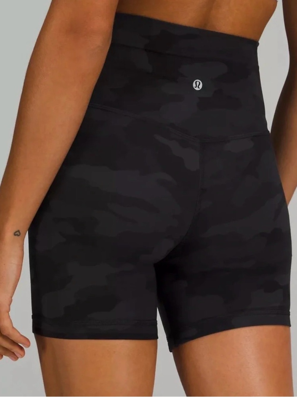 lululemon athletica Black Charcoal Camo High-Rise Athletic Shorts
